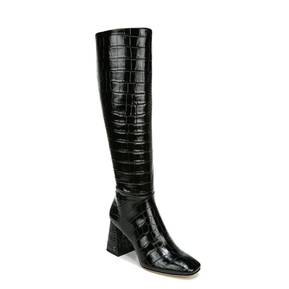 *SOLD* Circus by Sam Edelman Karina Knee High Boots in Black Crocodile